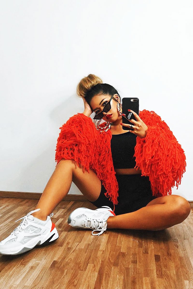 Burnt Orange Shaggy Crop Jacket - Neha-Jackets