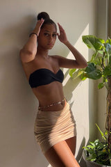 Stone Jersey Bodycon Mini Skirt - Capri