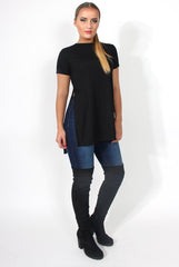 Cadence Black Cross Back Top-Tops