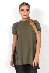 Cadence Khaki Cross Back Top-Tops