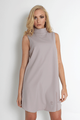 Caila Grey High Neck Shift Dress-Dresses