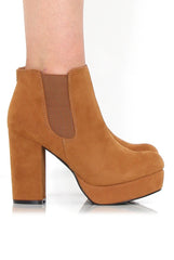 Calla Tan Suede Heeled Ankle Boot-Heels