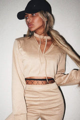 Camel Cut Out Loungewear Set - Adaia-Co-ords