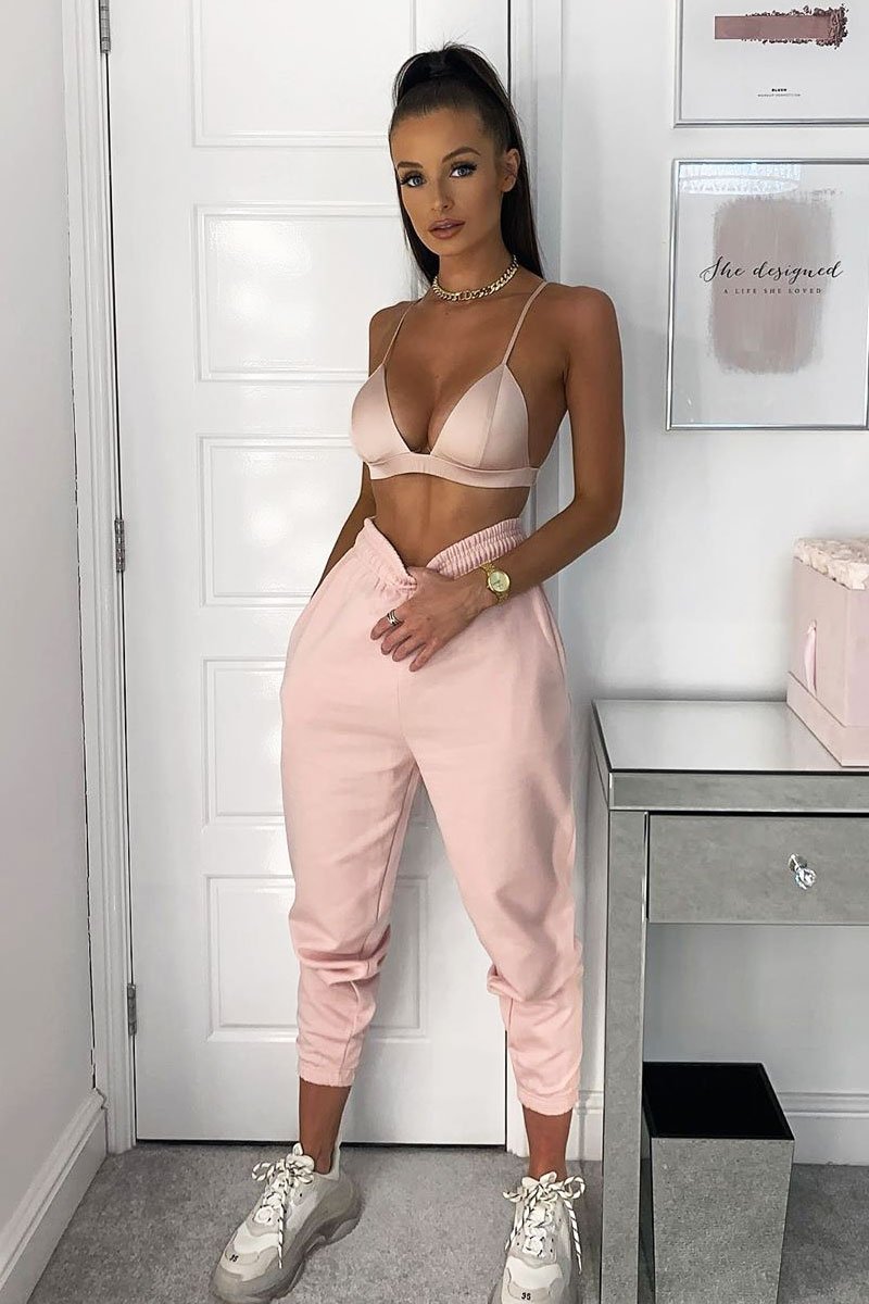 Camel Elasticated Tie Waist Joggers - Kamella-Joggers