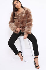 Camel Faux Fur Jacket - Amaria-Jackets