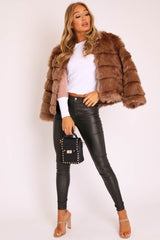 Camel Faux Fur Jacket - Estelle-Jackets