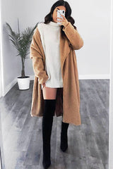 Camel Faux Fur Teddy Coat - Reegan-Coats