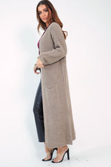 Camel Knitted Longline Cardigan - Jadamarie-Knitwear
