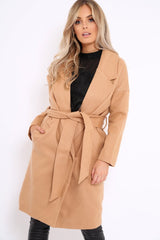 Camel Long Duster Coat - Nina-Coats