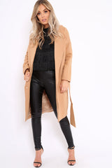 Camel Long Duster Coat - Nina-Coats