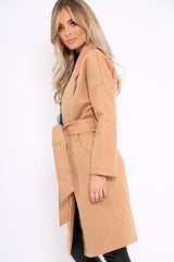 Camel Long Duster Coat - Nina-Coats