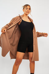 Camel Longline Oversized Shacket - Sasha-Shacket