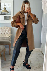 Camel Longline Oversized Shacket - Sasha-Shacket