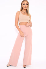 Camel One Shouldered Crop Top - Kamri-Crop Tops
