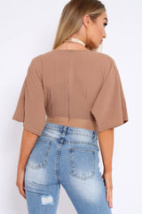 Camel Plunge Bodysuit - Florence-Bodysuits