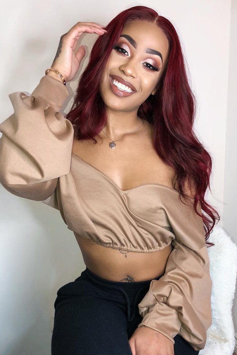 Camel Plunge Off Shoulder Cropped Sweatshirt - Zarah-Sweatshirts