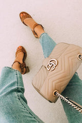 Camel Pu Studded Ankle Strap Heels -Lilias-Heels