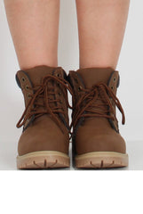 Camel Quilted Hiker Boots - Coco-Boots