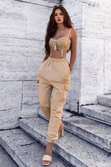 Camel Side Cargo Pocket Joggers - Chantel-Joggers