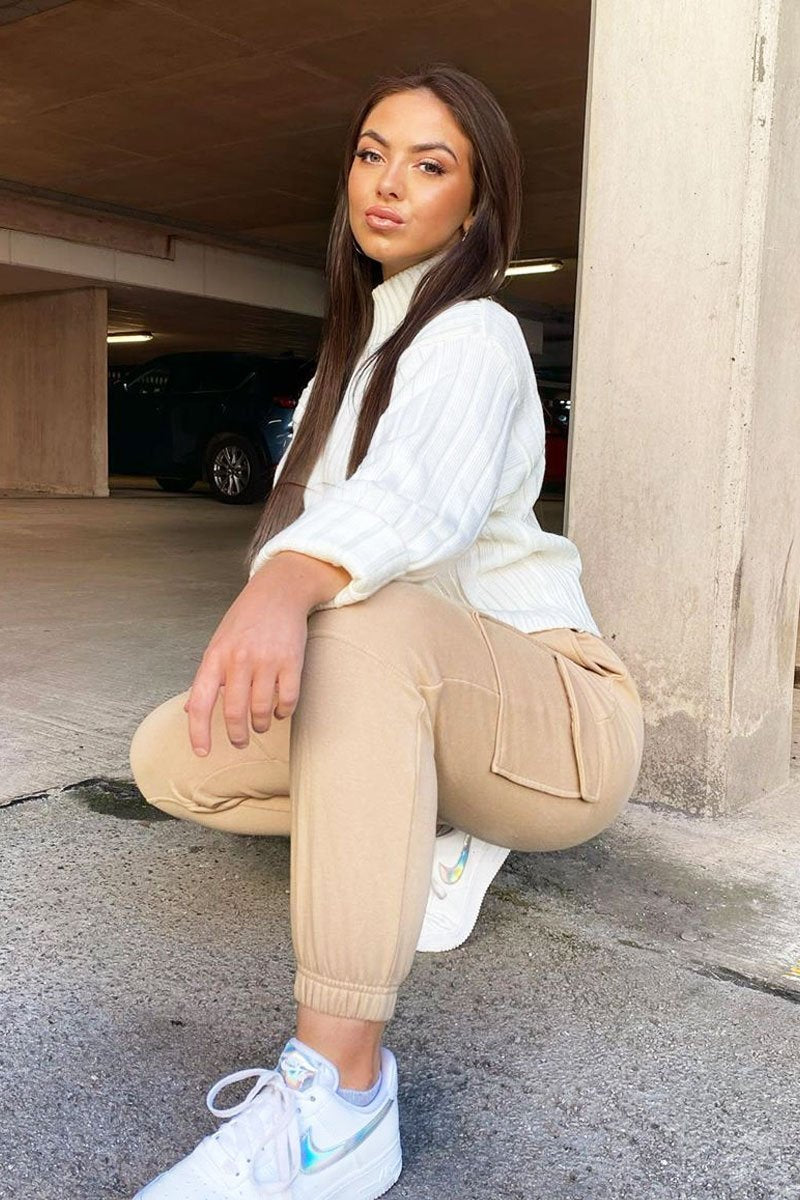 Camel Side Cargo Pocket Joggers - Chantel-Joggers