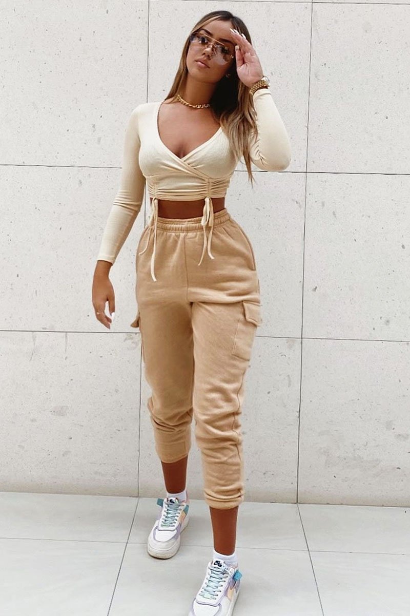 Camel Side Cargo Pocket Joggers - Chantel-Joggers