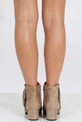 Camel Stitch Detail Ankle Boots - Elise-Boots