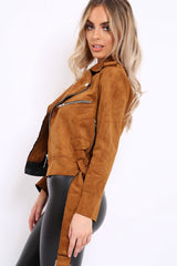 Camel Suede Biker Jacket - Anja-Jackets