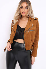 Camel Suede Biker Jacket - Anja-Jackets