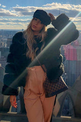 Camel Tapered Belted Cigarette Trousers - Myasia-Trousers