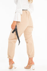 Camel Utility Buckle Trouser - Zarie-Trousers
