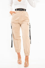 Camel Utility Buckle Trouser - Zarie-Trousers