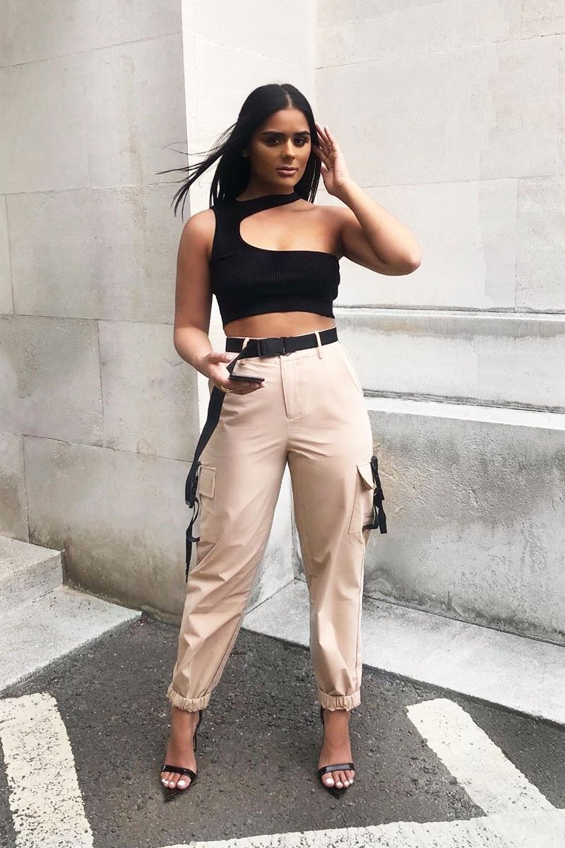 Camel Utility Buckle Trouser - Zarie-Trousers