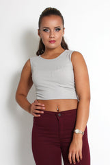 Cami Grey Crop Top-Tops