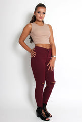 Cami Nude Crop Top-Tops