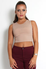 Cami Nude Crop Top-Tops