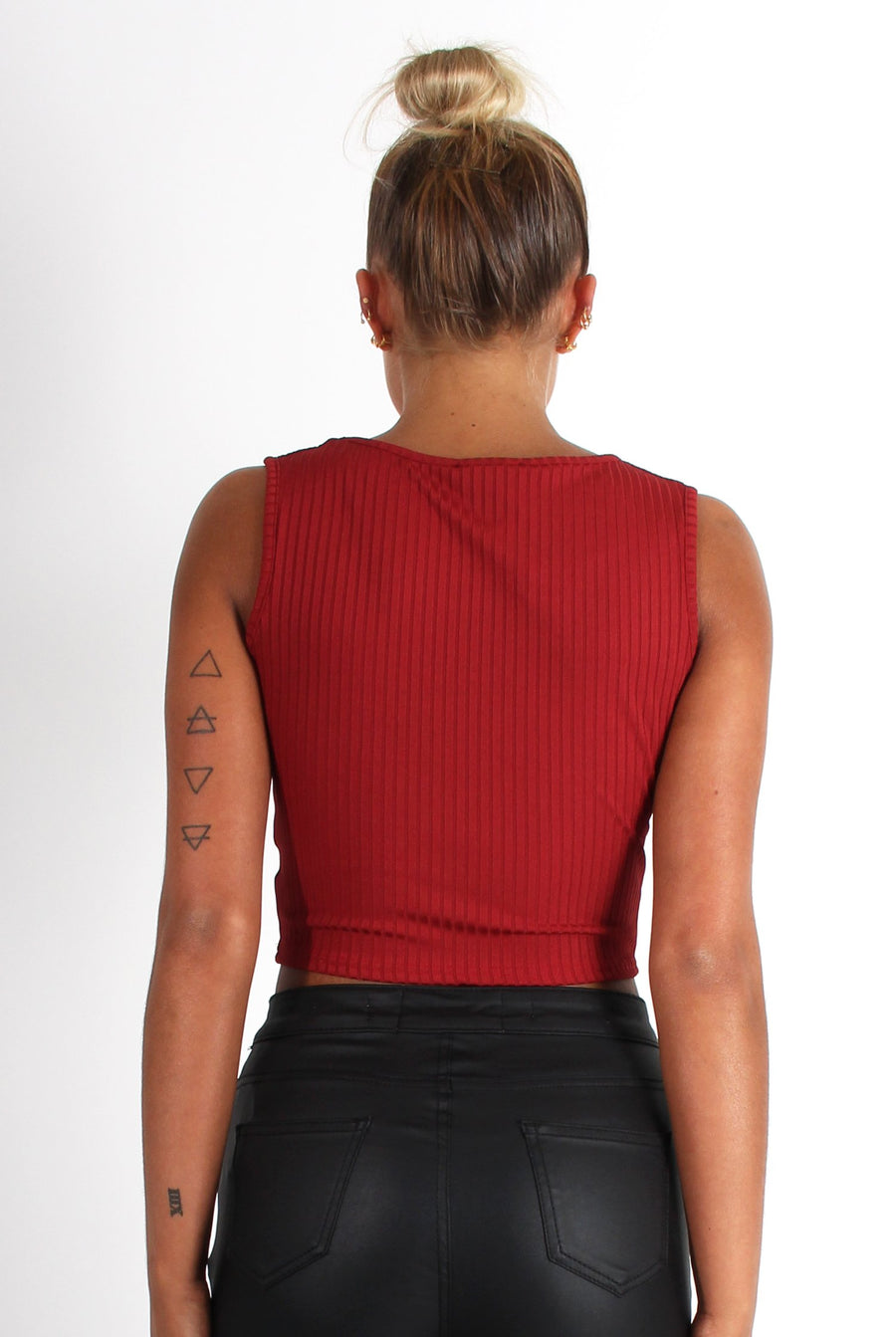 Cami Rust Crop Top-Tops