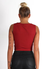 Cami Rust Crop Top-Tops