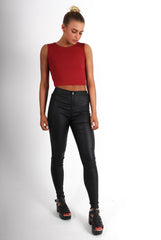 Cami Rust Crop Top-Tops