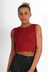 Cami Rust Crop Top-Tops