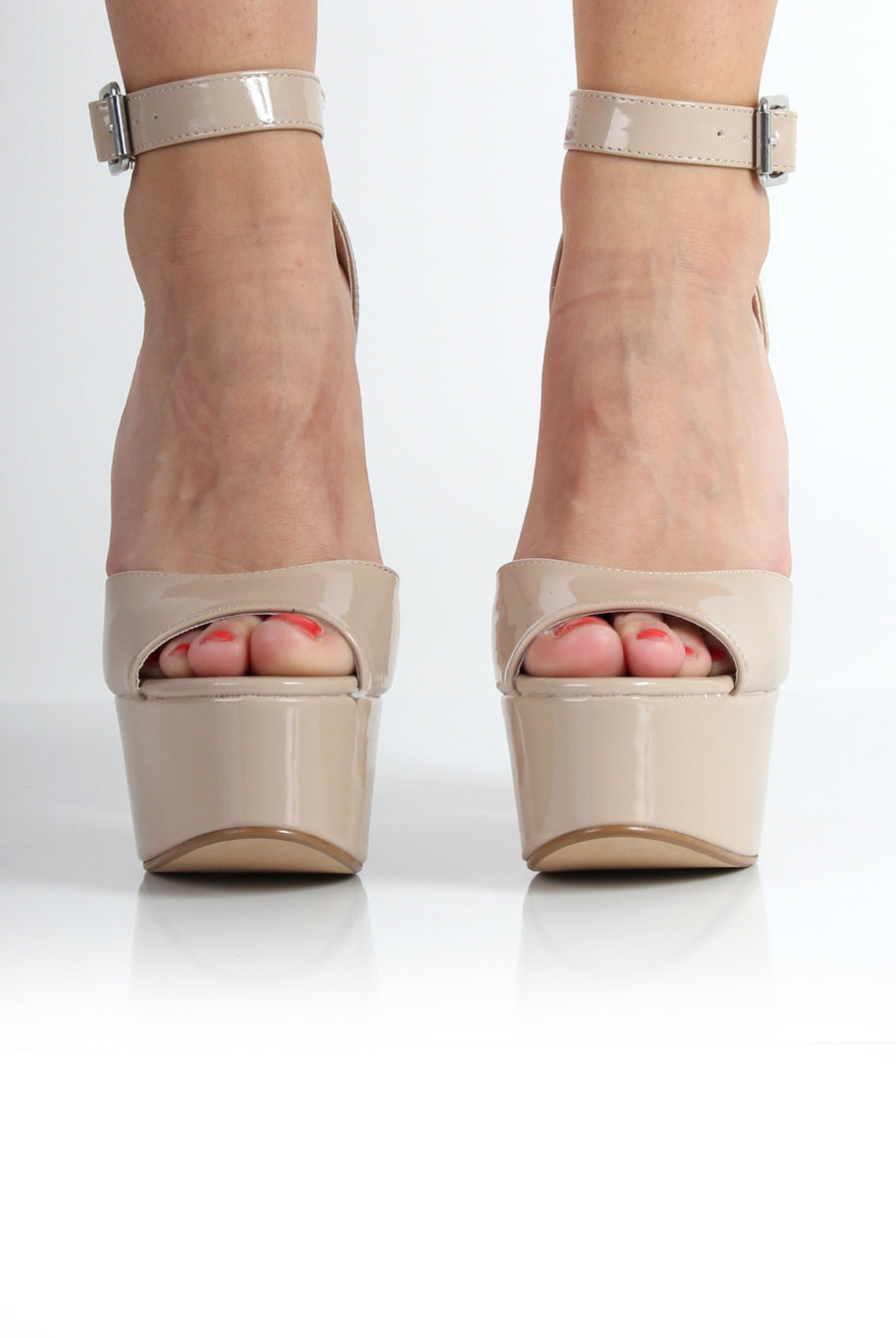 Camila Nude Peep Toe Heels-Heels