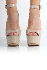 Camila Nude Peep Toe Heels-Heels