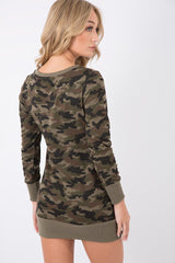 Camo Distressed Kiss Jumper Dress - Ferne-Jumper