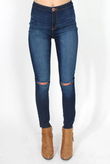 Caprice Navy High Waisted Jeans-Jeans
