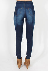 Caprice Navy High Waisted Jeans-Jeans