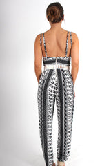 Cari White Paisley Print Jumpsuit-Jumpsuits
