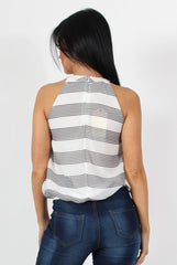Carly White High Neck Top-Tops