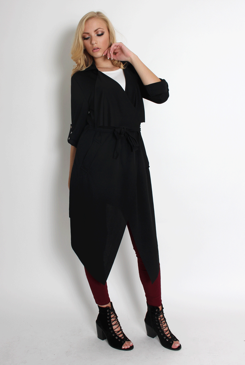 Caroline Black Waterfall Jacket-Jackets