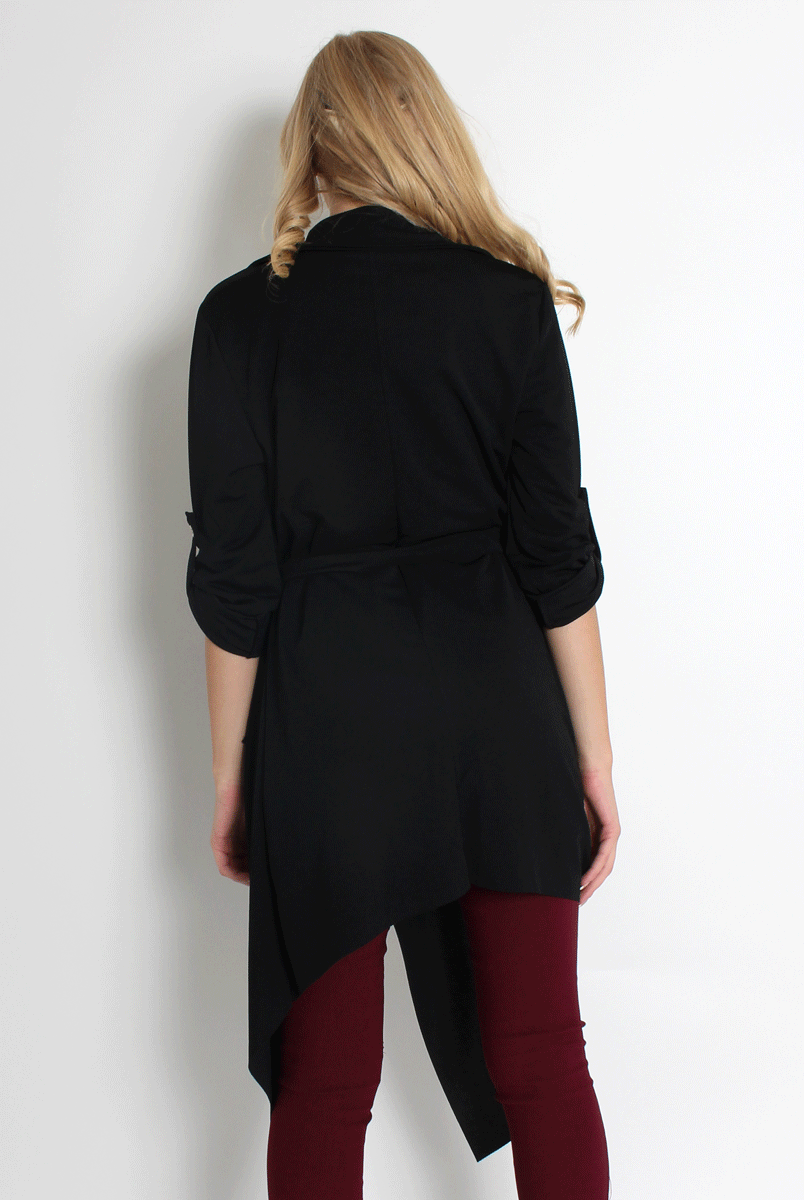 Caroline Black Waterfall Jacket-Jackets