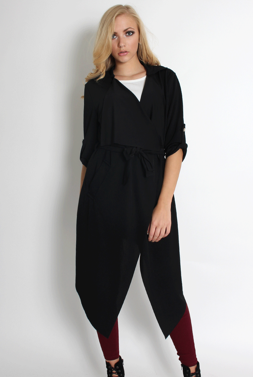 Caroline Black Waterfall Jacket-Jackets