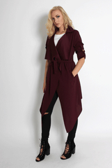 Caroline Wine Waterfall Jacket-Jackets